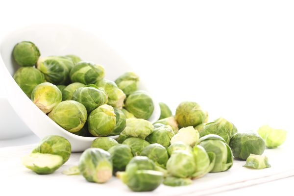 Close up of brussels sprouts in the plate